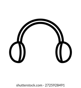 Icono mínimo de las orejeras de invierno que representa el accesorio de Clima frío, la protección suave de la cabeza y el acogedor elemento de ropa de temporada para actividades al aire libre.
