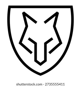 Minimal wolf shield logo symbol representing strength, protection, leadership, and security. Suitable for security companies, technology brands, e-sports teams, law firms, and corporate identity.