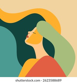 Minimal Woman Abstract Portrait – Calm and Confidence