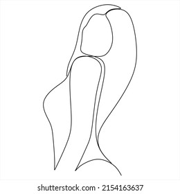 Minimal Woman Art One Line Art Stock Vector Royalty Free