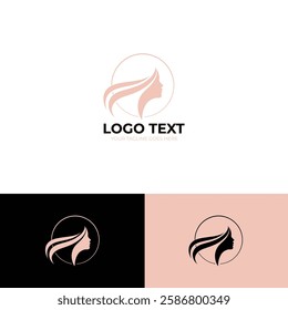 Minimal woman face Beauty logo design template