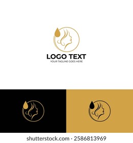 Minimal woman face Beauty logo design template