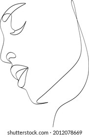 Minimal Woman Face Line Art Woman Stock Vector (Royalty Free ...