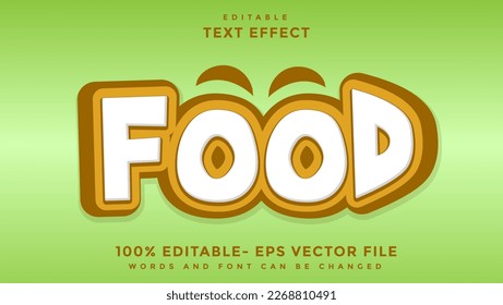 Minimal Word Food Editable Text Effect Design, Effect Saved In Graphic Style