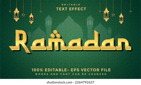 Minimal Word Ramadan Editable Text Effect Design Template, Effect Saved In Graphic Style