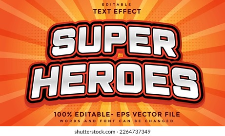 Minimal Word Super Heroes Editable Text Effect Design Template, Effect Saved In Graphic Style