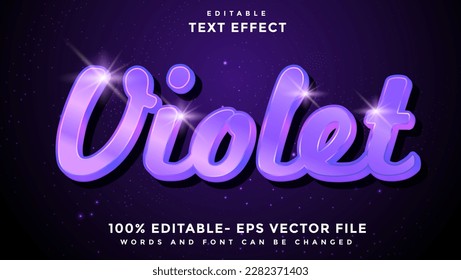 Minimal Word Violet Editable Text Effect Design, Effect Saved In Graphic Style