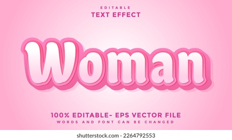 Minimal Word Woman Editable Text Effect Design Template, Effect Saved In Graphic Style
