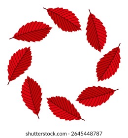 Minimal Wreath of Bold Red Autumn Leaves