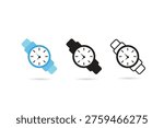 Minimal wrist watch vector icons representing time management and lifestyle concepts for apps and interfaces.
