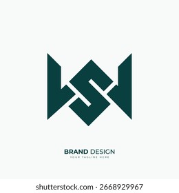 Minimal WS SW letter monogram logo design for modern branding, business identity, and creative use.