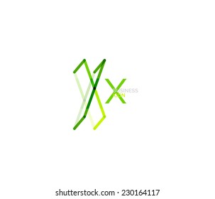 Minimal X font or letter logo design isolated on white Minimal X font or letter logo design isolated on white