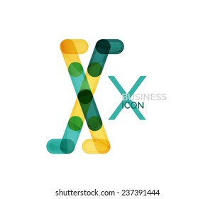 Diseño de tipo X o logotipo de letra mínimo aislado en blanco