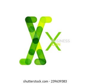 Minimal X font or letter logo design isolated on white