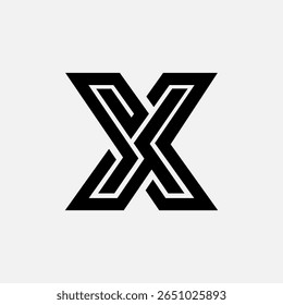 Minimal X letter logo with modern style, perfect for branding, business, and professional use.