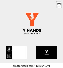 minimal y letter, initial hand logo template vector illustration icon element