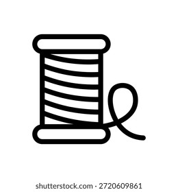 Ícone de bola de fio mínimo representando tricô artesanato feito à mão sob medida e trabalho têxtil em uma linha limpa estilo vetor