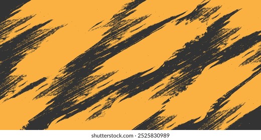 Minimal Yellow Abstract Scratch Grunge Texture Design In Black Background