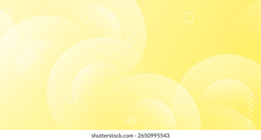Fondo amarillo mínimo con círculos en capas y transiciones suaves.