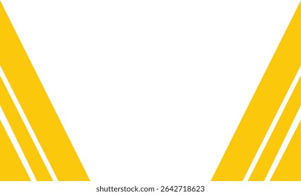 Minimal yellow corner frame with bold diagonal lines on a white background. Perfect for presentation slides, announcements, flyers, invitations, and modern business templates.