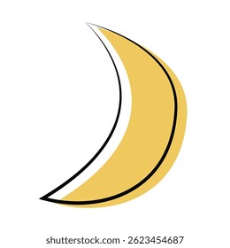 Minimal gelber Halbmond mit scharfer eleganter Kurve.