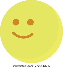 Icono amarillo mínimo de la cara con dos ojos marrones y una boca marrón curvada que expresa felicidad