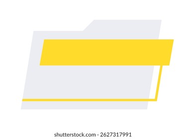 Minimal Yellow Folder Graphic for User Interface. Abstract Yellow File Folder Illustration.