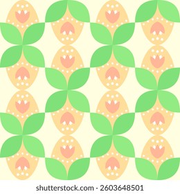 Minimal yellow and green Easter seamless pattern. Use for decorate card, web page, fabric or wrap.