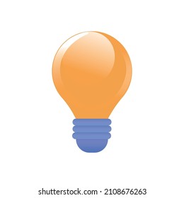 minimal yellow light bulb icon. Idea, solution, business, strategy concept.