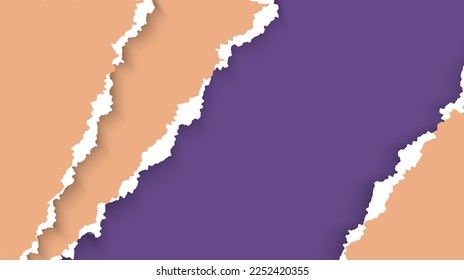 Minimal Yellow Paper Ripped In Purple Background Good Use For Banner