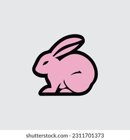 Minimal yellow rabbit logo design