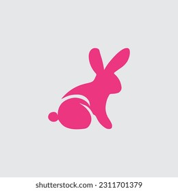 Minimal yellow rabbit logo design