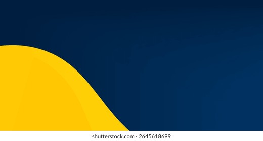 Minimale gelbe Welle auf dunkelblauem Hintergrund