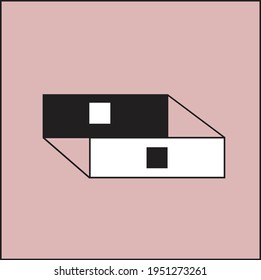 un diseño mínimo de ying yang.