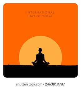 Minimal Yoga Day Vector Design