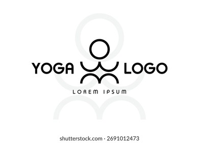 Un diseño de Vector de logotipo de yoga mínimo