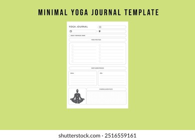 Rastreador de yoga mínimo Plantilla | Registro de yoga simple y efectivo