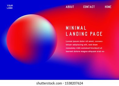 Minimalabstract  gradient web page vector design template with blue, red, and pink  colors