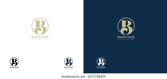 Minimalis B diseño inicial de iconos (finanzas, ley, cuidado de belleza, cualquier marca, etc.) plantilla de ilustración vectorial.