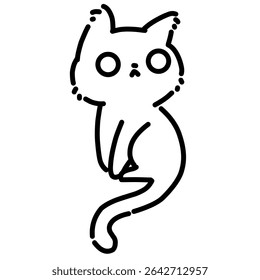 Minimalis cat line art illustration. Simple outline illustration of cat 