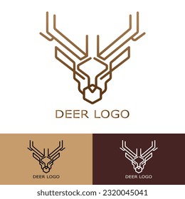 Minimalis deer head logo desain