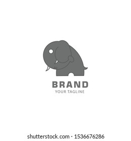 minimalis elephant icon vector clip art flat design object
