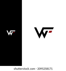 minimalis letra w inicial y f letra diseño de logotipo combinado