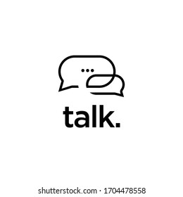 Minimalis Line Talk Logo Design Template
