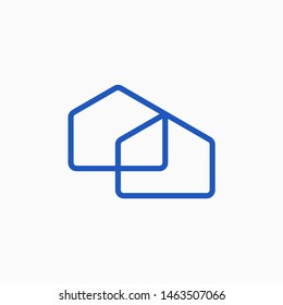 Minimalis linear home logo icon - Vector