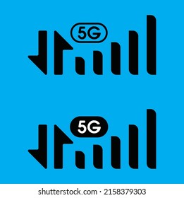 minimalis modern singal 5G bar icon web and mobile ui vector design
