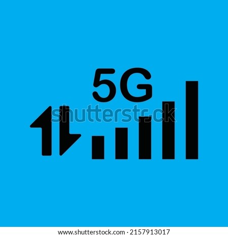 minimalis modern singal 5G bar icon web and mobile ui vector design