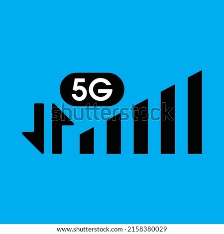 minimalis modren singal 5G bar icon web and mobile ui vector design