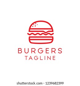 Burger Logo Design Vectormodern Logofast Food Stock Vector (Royalty ...