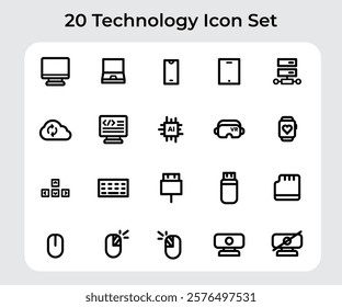 Minimalis Technology Icon Set 20